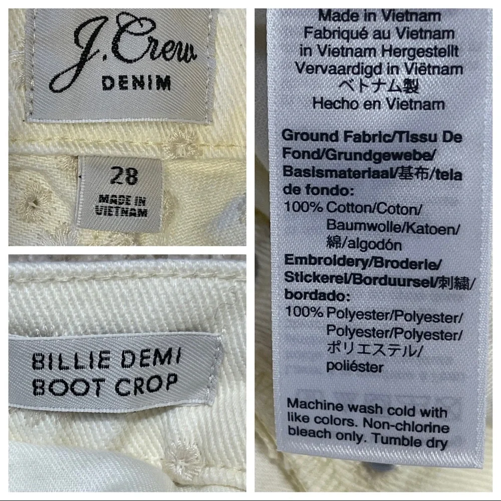 JCrew Billie Denim Boot Cut Embroidered Jeans